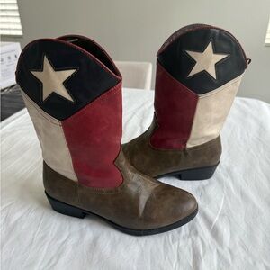 Texas Flag Cowboy Boots Size 4